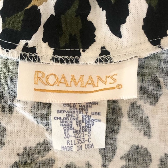 Roaman's Short Sleeve Cotton Button Front Top Plus Size 3x Leopard Print NWOT - Picture 4 of 11